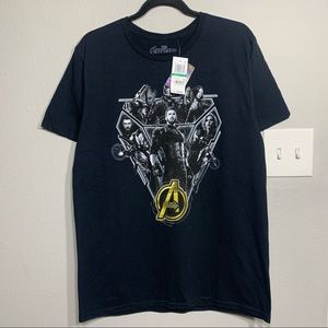 NWT Marvel Avengers Infinity War‎ Character Collage Black Graphic T-shirt Large